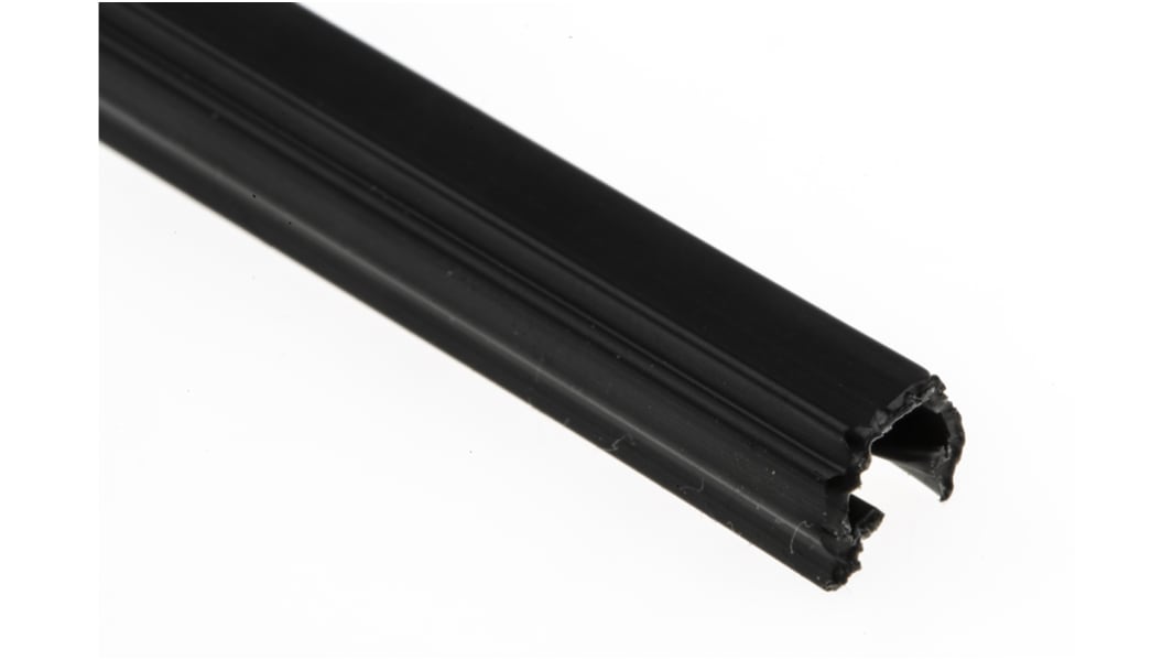 Tapa para perfil con ranura en T RS PRO de PP Negro de 2m, para usar con ranura de 5mm, perfil de 20 mm