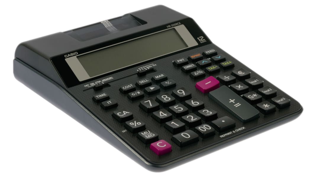 Calculadora Casio HR-200RCE, Batería, Alimentación
