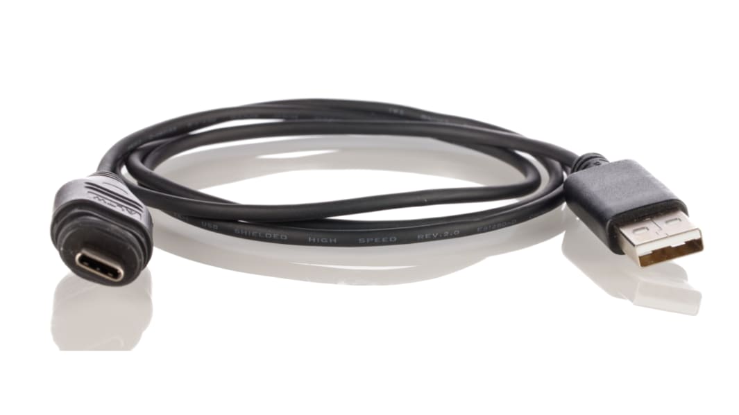 Câble USB Amphenol Industrial USB A vers USB C, 1m, Noir