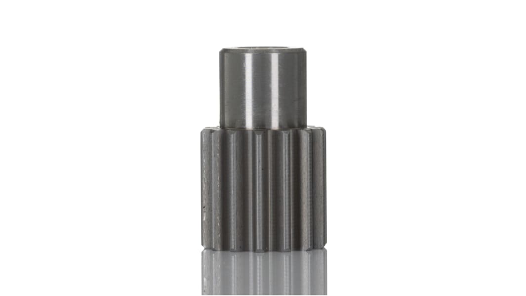 RS PRO Steel 14 Teeth Spur Gear, 1 Module, 6mm Bore Diam, 14mm Pitch Diam, 10mm Hub Diam