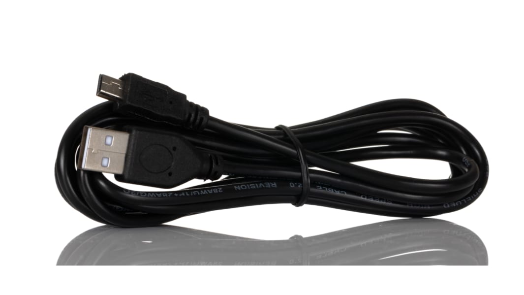 RS PRO USB 2.0, Male USB A to Male Mini USB B, 1.8m