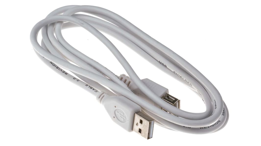 Cavo USB RS PRO USB A/USB A, L. 1.8m, col. Bianco