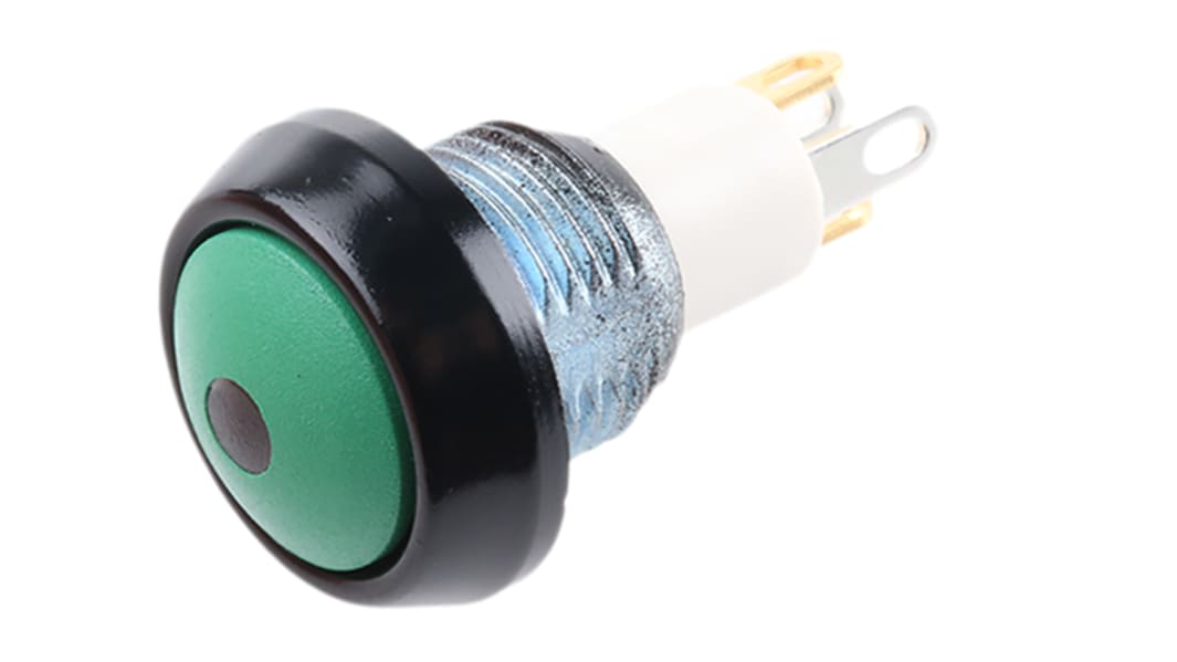 Interruttore a pulsante miniaturizzato ITW Switches, Momentaneo, SPST, luminoso, 400 mA a 32 V c.a., IP67 Montaggio a