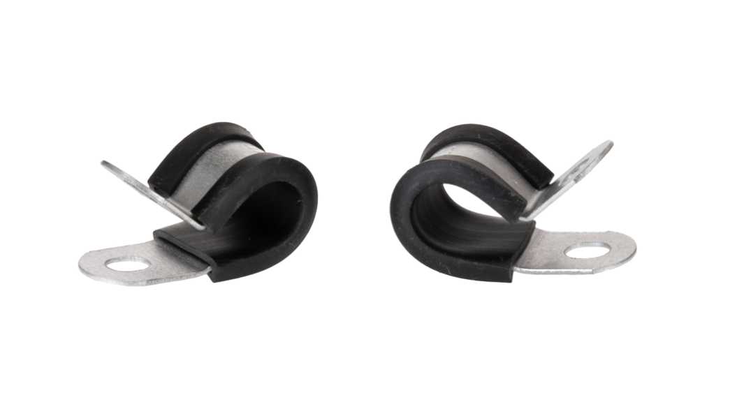 RS PRO Black Plated Steel P Clamp, 10mm Max. Bundle