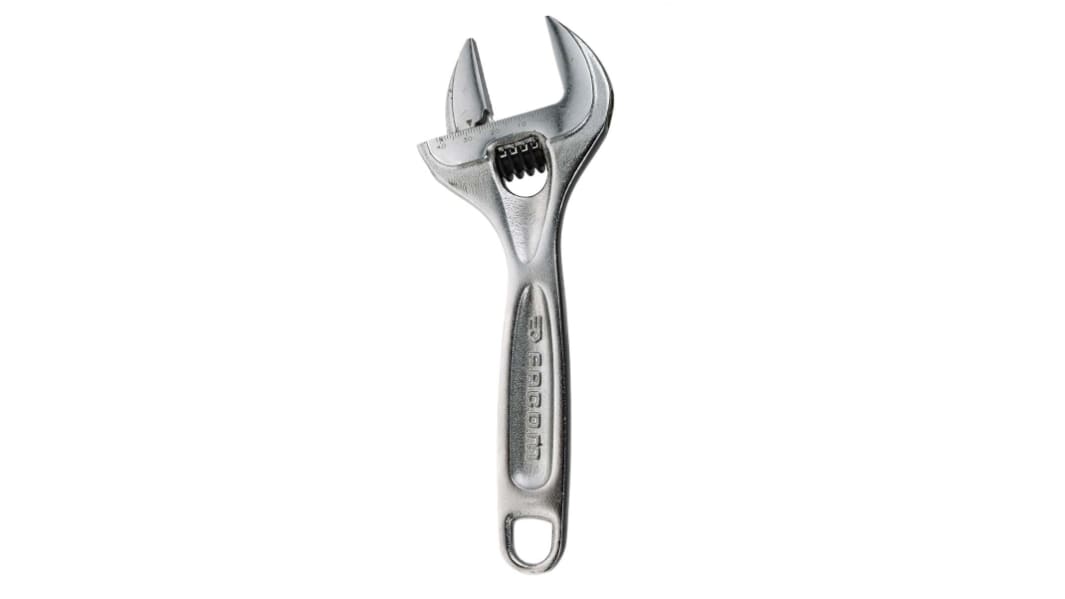 Facom Adjustable Spanner, 200 mm Overall, 40mm Jaw Capacity, Metal Handle
