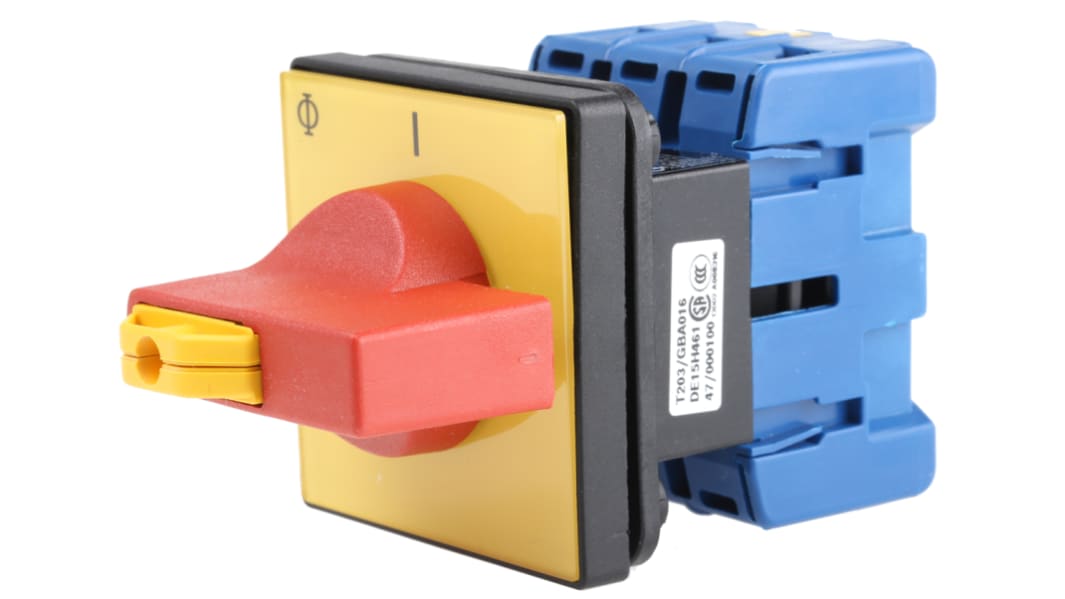 Kraus & Naimer 3P Pole Panel Mount Isolator Switch - 63A Maximum Current, 22kW Power Rating, IP65