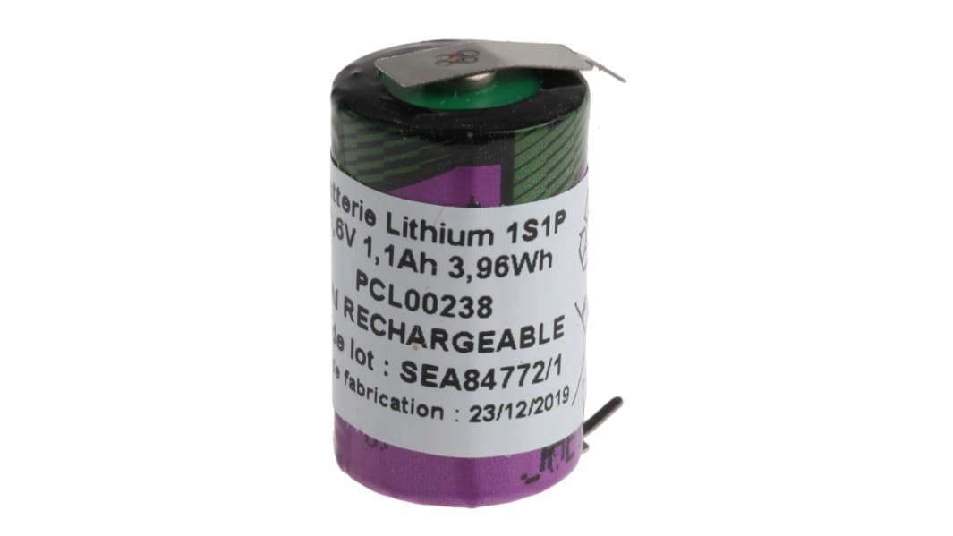 Tadiran Lithium Thionyl Chloride 3.6V, 1/2 AA Battery