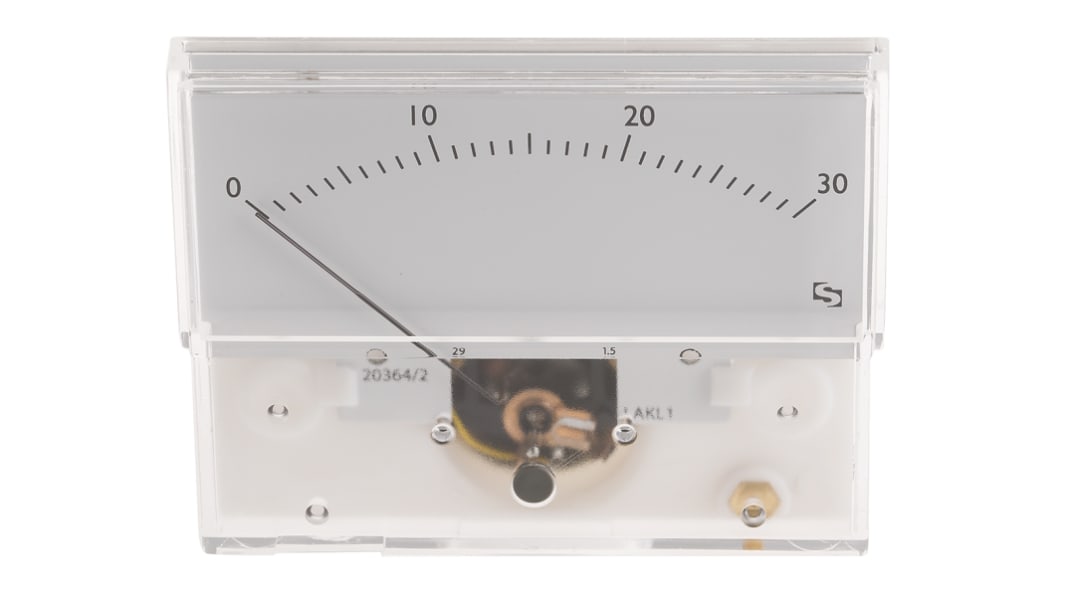 Amperometro analogico da pannello Sifam Tinsley, max 100μA, c.c., foro L 73.7mm x H 32.3mm, ±1,5%