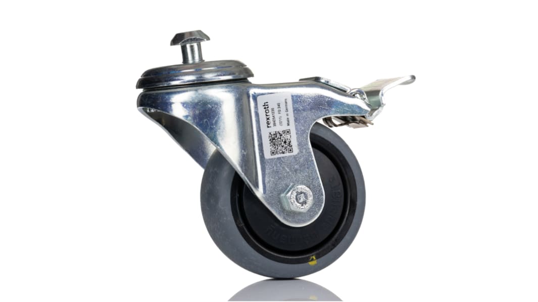 Bosch Rexroth M12 Thread Plastic Castor Wheels, 80mm 10mm Groove