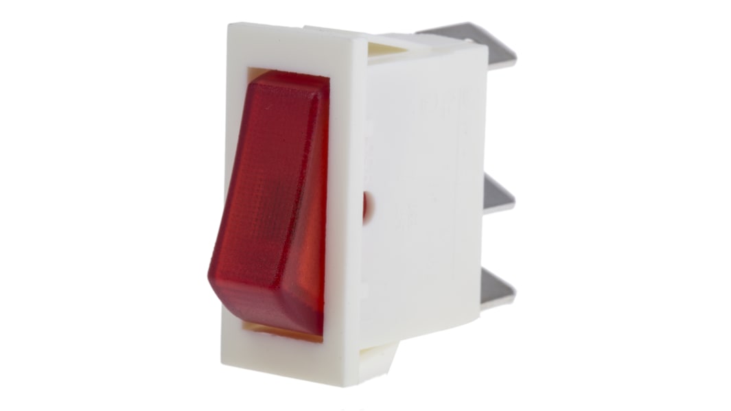 Arcolectric Tafelmontage Wippschalter, 1-poliger Ein/Ausschalter Ein-Aus, 16 A 12.2mm x 27.2mm beleuchtet
