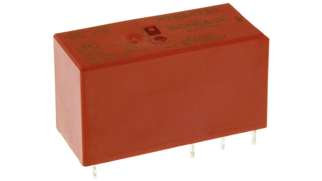 TE Connectivity PCB Mount Non-Latching Relay, 230V ac Coil, 8A Switching Current, DPDT