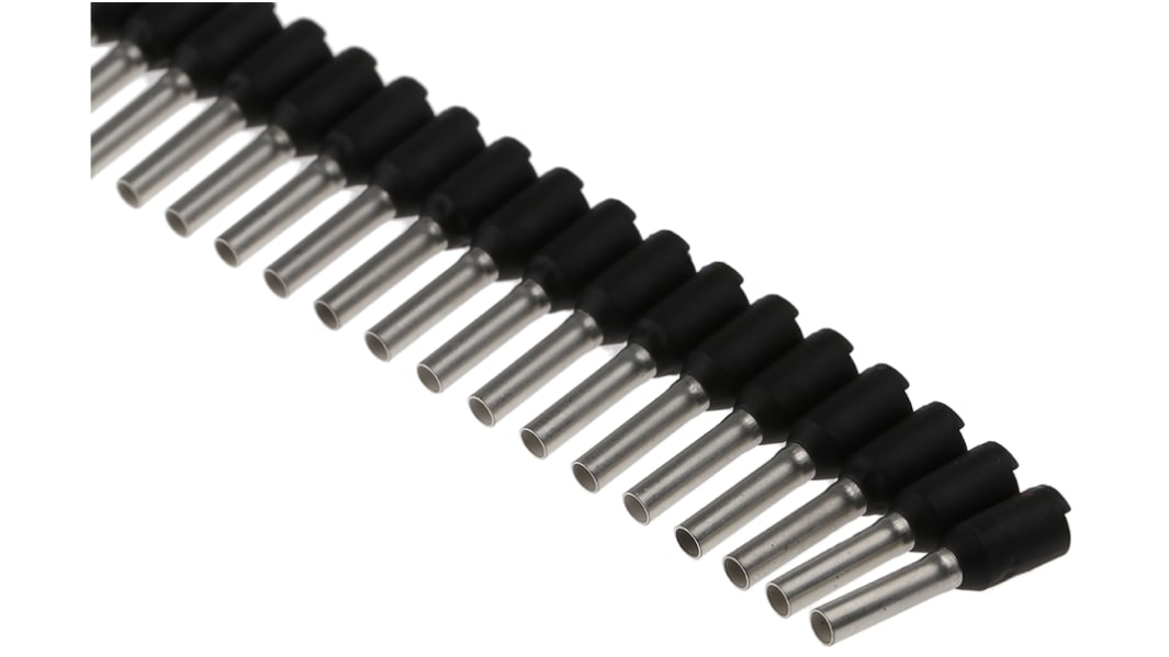 Puntera hueca de crimpado Weidmuller, Aislado, Pin de 8mm, Negro 16AWG 1.5mm²