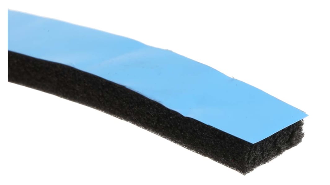 RS PRO Schaumstoff Klebeband doppelseitig, Schwarz, Stärke 4.80mm, 12.0mm x 15.0m
