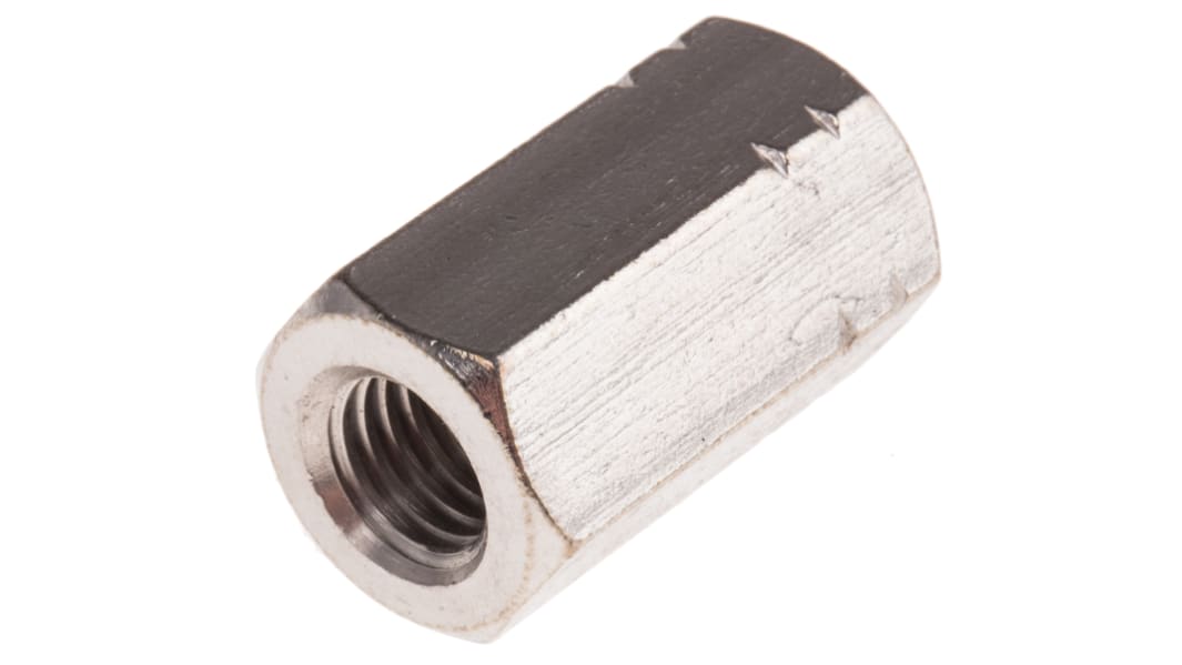 RS PRO Edelstahl Sechskant-Verbindungsmuttern, M10 x 30mm A4 316 Glatt