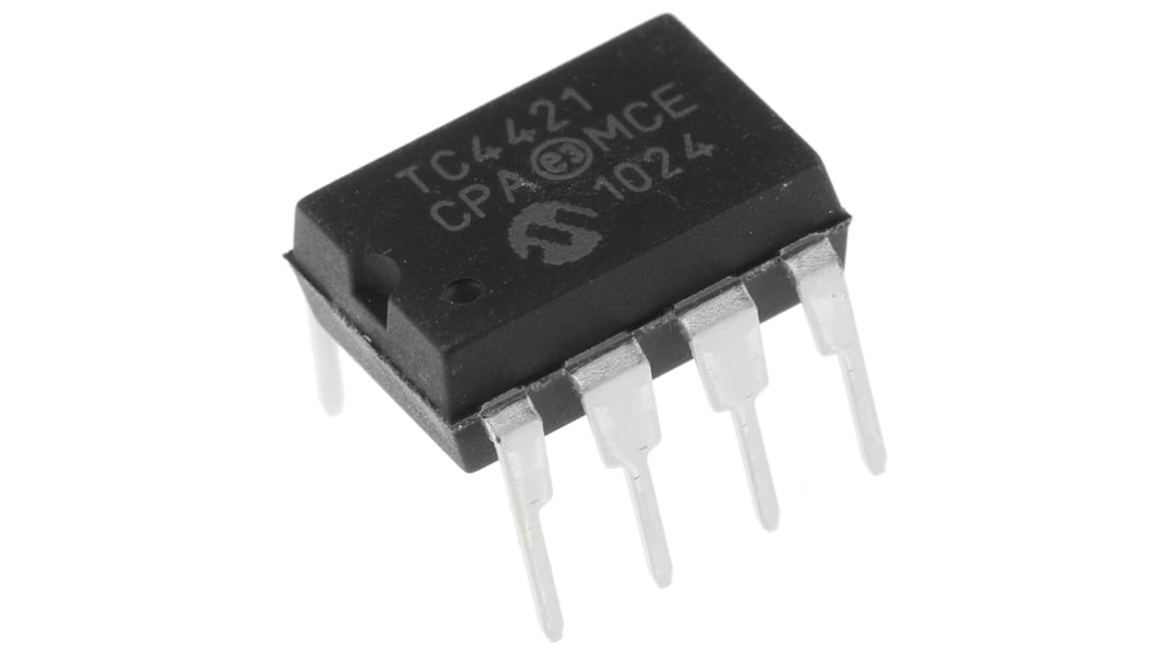 Driver de MOSFET TC4421CPA, CMOS, TTL 9 A 18V, 8 broches, PDIP