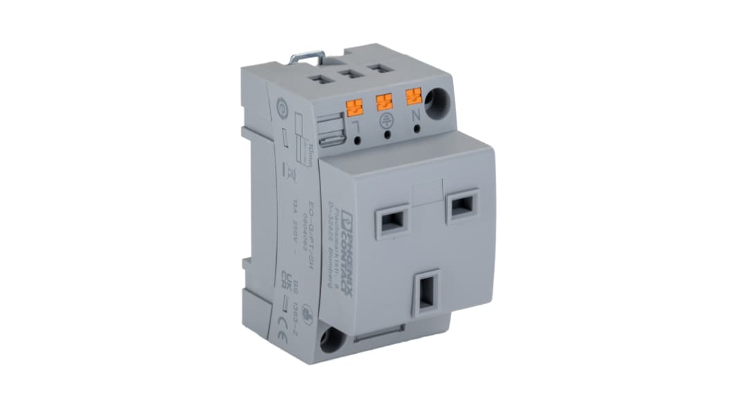 Prise secteur Femelle Phoenix Contact, 250 V, 13A, Montage sur Rail DIN