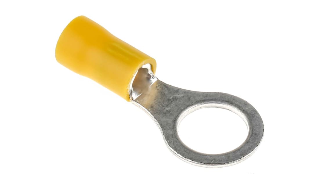 RS PRO Insulated Ring Terminal, M10 Stud Size, 2.5mm² to 6mm² Wire Size, Yellow