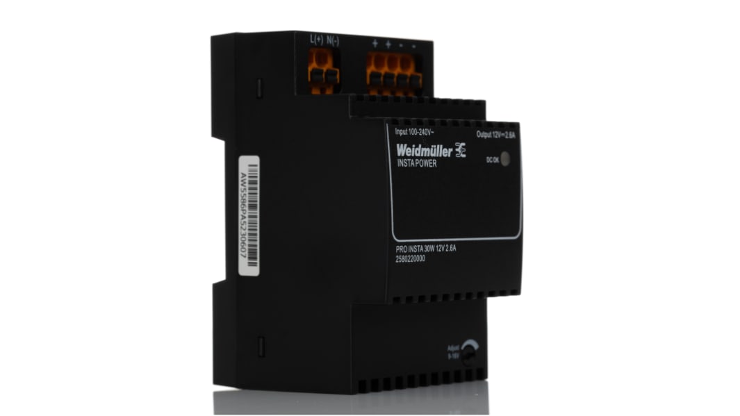 Weidmuller PRO INSTA Switched Mode DIN Rail Power Supply, 120 → 240 V ac / 120 → 340V dc ac, dc Input,