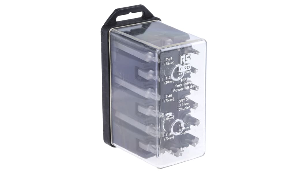 Punta de destornillador Torx RS PRO 16 piezas, Acero S2, Torx, Torx: T20