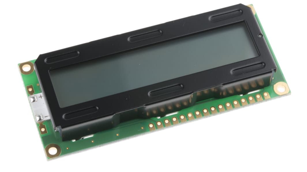 Powertip Monochrom LCD, Alphanumerisch Einzeilig, 16 Zeichen reflektiv, 8-Bit Interface