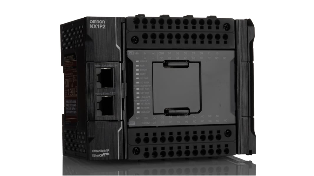 Controlador lógico Omron NX1P, 14 entradas tipo PNP/NPN, 10 salidas tipo NPN, comunicación EtherCAT, EtherNet/IP