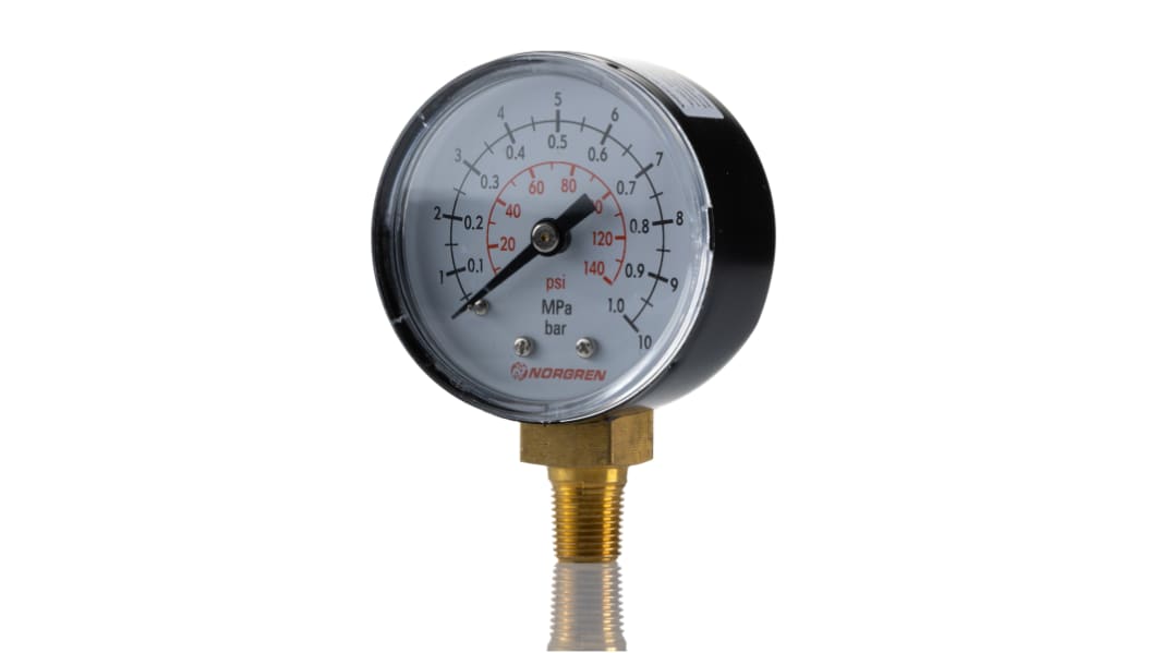 Norgren Analogue Pressure Gauge 10bar Bottom Entry 50mm Outside Diameter