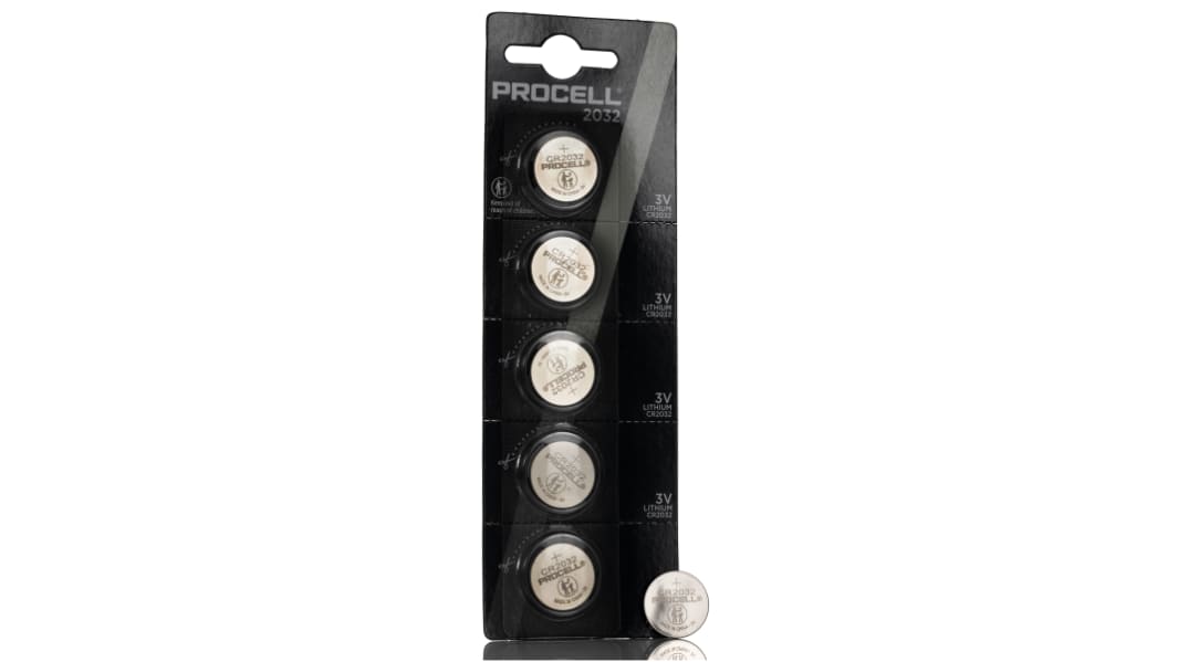 Pilas de botón CR2032, 3V, 245mAh, litio