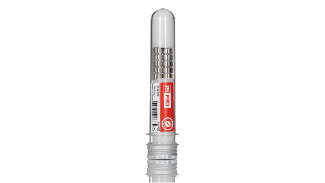 Magnete a disco RS PRO, Ø 10mm spesso 5mm, trazione 2.45kg