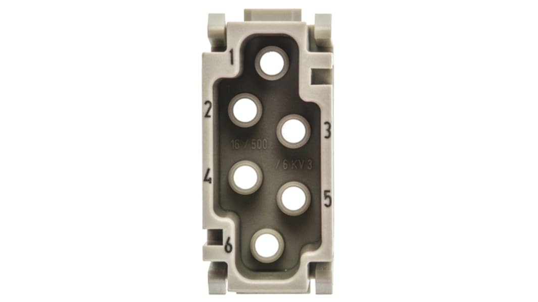 Harting Heavy Duty Power Connector Module, Male, Han-Modular Series, 6 Contacts