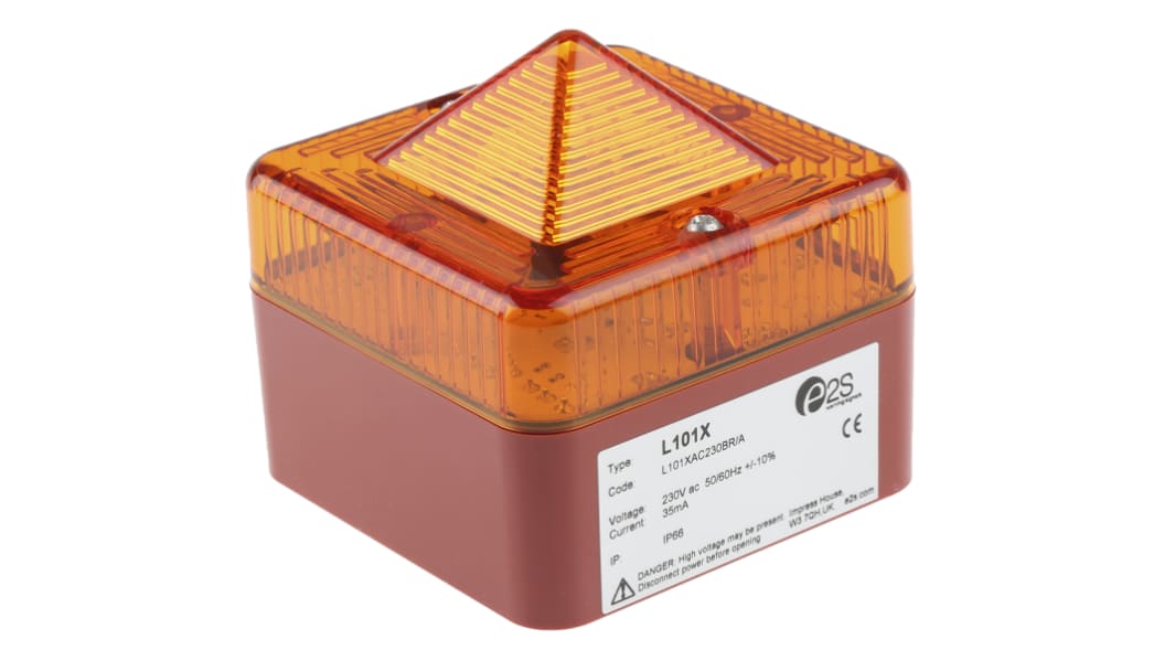 Indicador luminoso e2s serie L101X, efecto Intermitente, Xenón, Ámbar, alim. 230 V ac