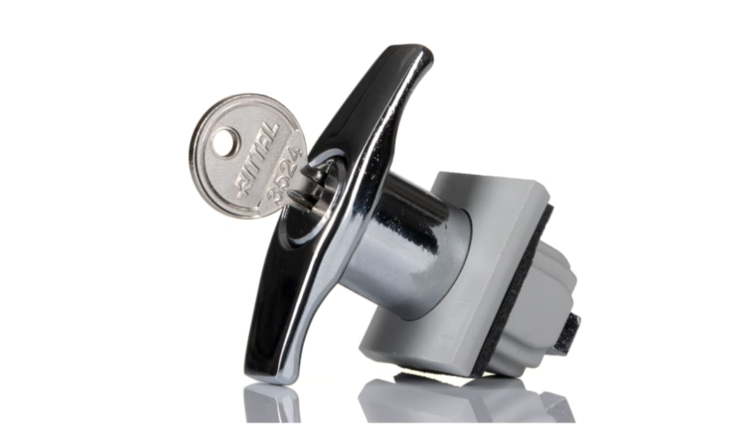 Rittal Silver Die Cast Zinc Locking Handle, T-Handle