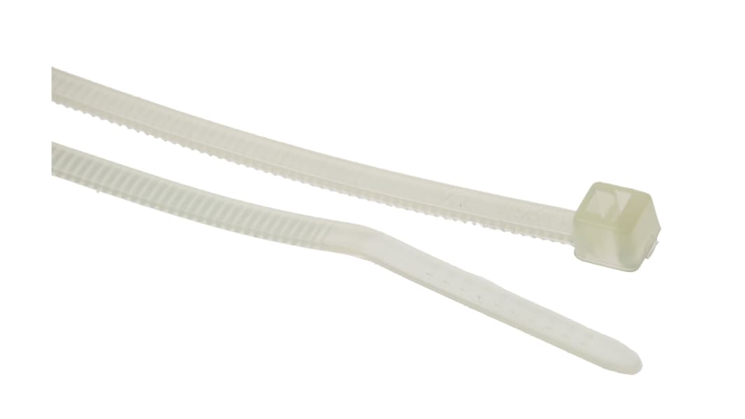 Brida HellermannTyton T18R de Poliamida 6,6 (PA66), 100mm x 2,5 mm , Dentro de Serrado