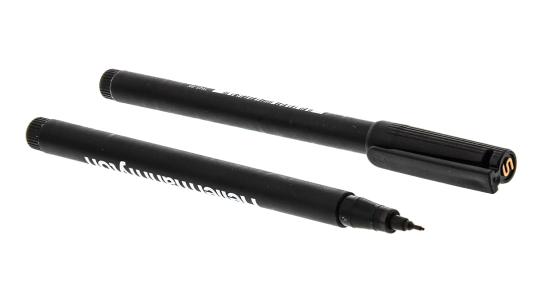 HellermannTyton Nero Pennarello per fascette cavi Extra fine Tonda