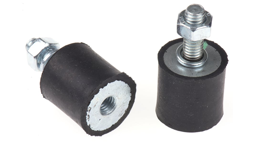 FIBET Gummi Vibrationsdämpfer, Außen-/Innengewinde Puffer M6, Ø 20mm x 38mm