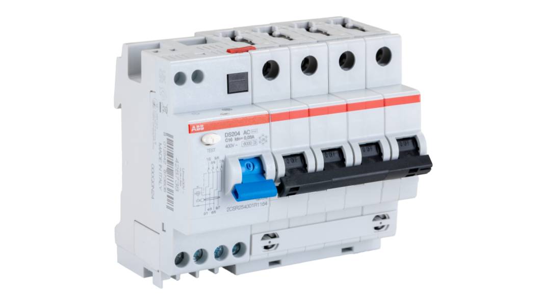 Disjoncteur différentiel magnéto-thermique ABB 16A 4P Type C, DS200