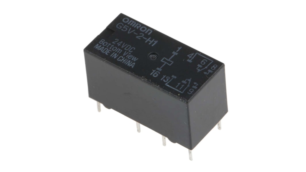 Omron G5V Signalrelais Printrelais, 24V dc Spule, 2-poliger Wechsler, 1A, 125V / 125V dc, Durchsteckmontage