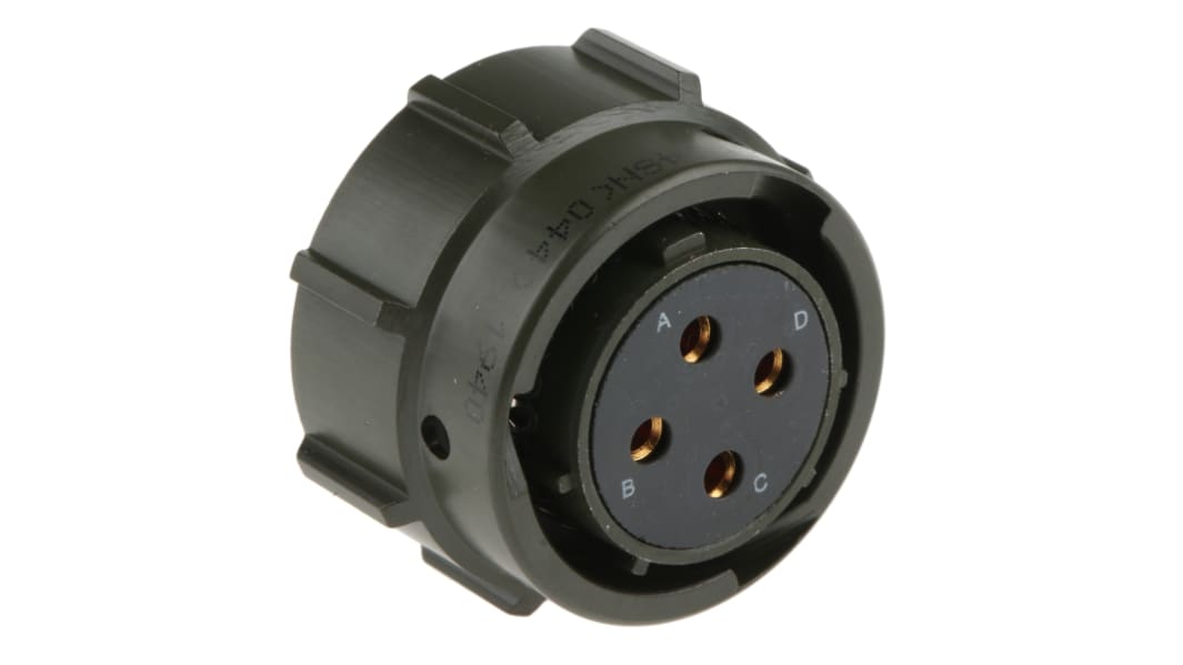 Amphenol Limited, 62GB 4 Way Cable Mount MIL Spec Circular Connector PlugOlive, Socket Contacts,Shell Size 14, Bayonet