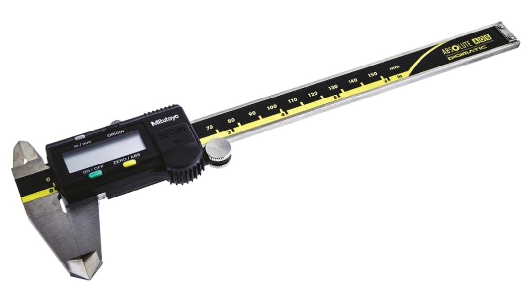 Mitutoyo Digitalmessschieber  metrisch & zöllig 150mm / ±0,02 mm, ISO-kalibriert
