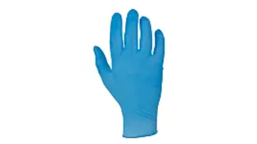 RS PRO Blue Powder-Free Nitrile Disposable Gloves, Size M, 100 per Pack