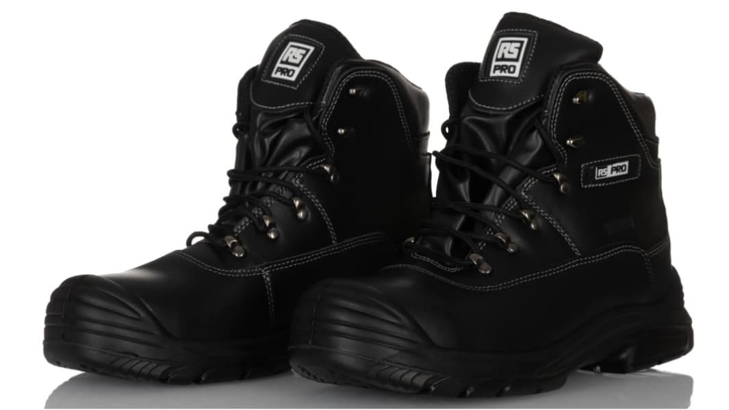 RS PRO Black Steel Toe Capped Unisex Safety Boot, UK 11, EU 46