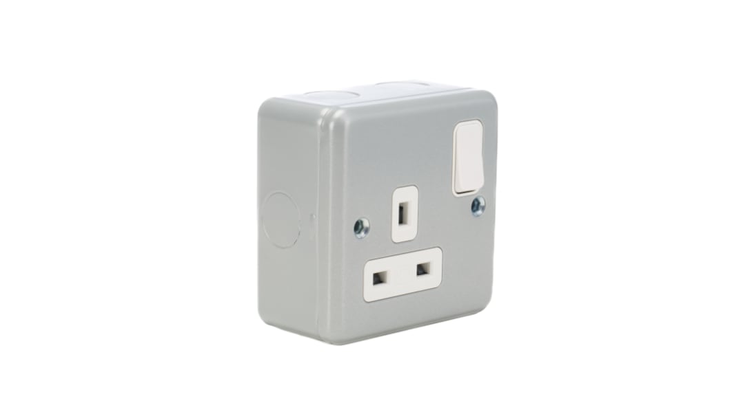 Toma eléctrica MK Electric, Gris, con interruptor Interior, 13A, IP2XD 230 V