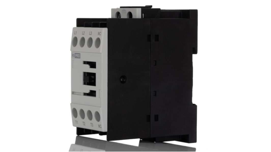 Contactor RS PRO RSPRO9-01 de 3 polos, 1 NC, 9 A, bobina 110 V ca, 4 kW