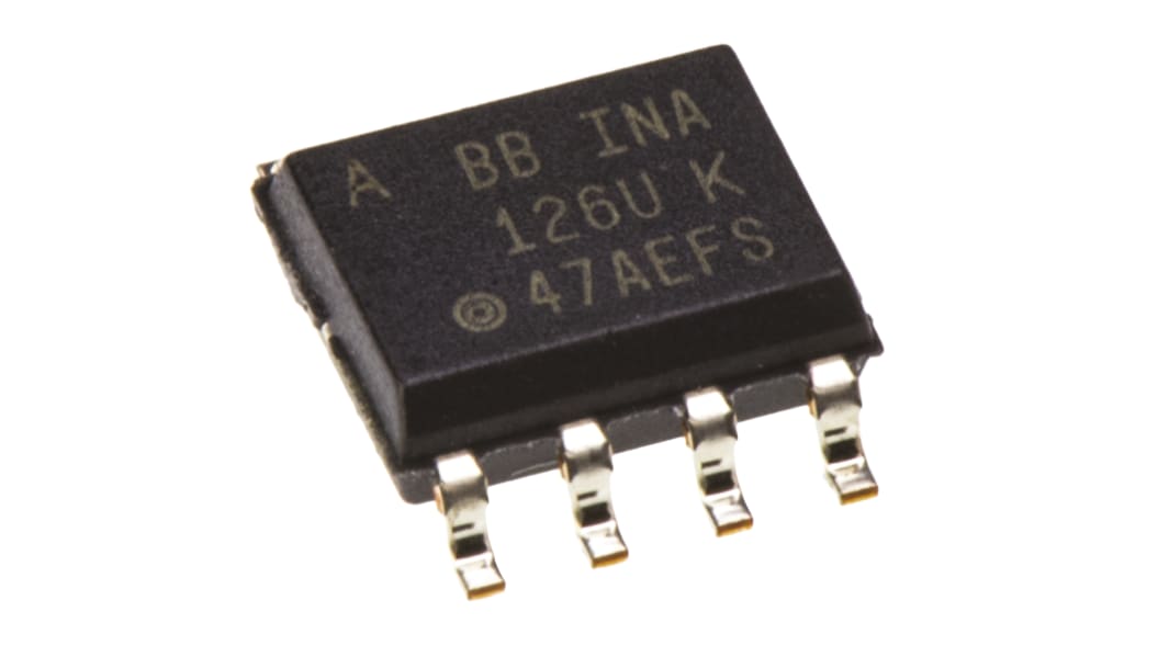 INA126UA Texas Instruments, Instrumentation Amplifier, 0.5mV Offset, 3 [arrow/] 28 V, 8-Pin SOIC