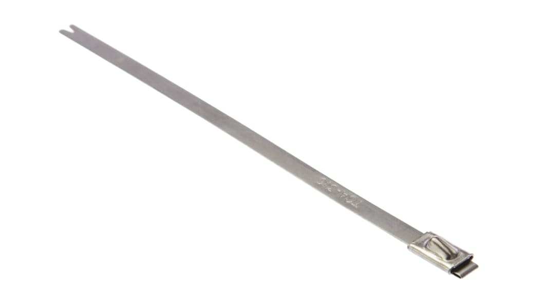 HellermannTyton MBT5S Edelstahl 316 Kabelbinder Mit Kugelverschluss metallik 4,6 mm x 127mm, 100 Stück