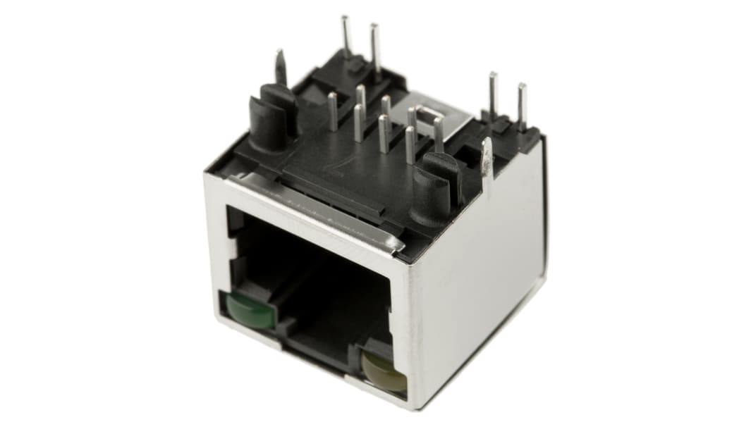 Amphenol Communications Solutions RJHS Series Female RJ45 Connector, Through Hole, Cat5e, Tin Plated Copper Alloy