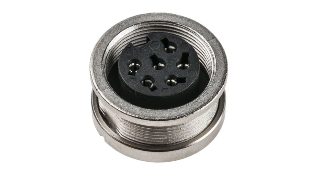 binder Circular Connector, 6 Contacts, Panel Mount, M16 Connector, Socket, Female, IP67, 723 Series