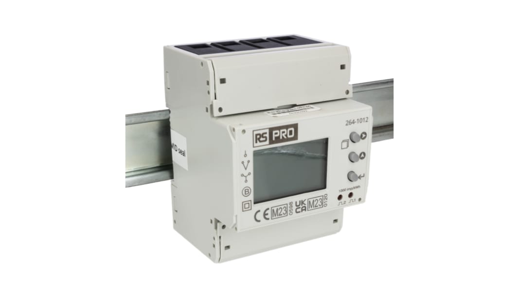 Contatore di energia RS PRO, 1-3 fasi, display LCD