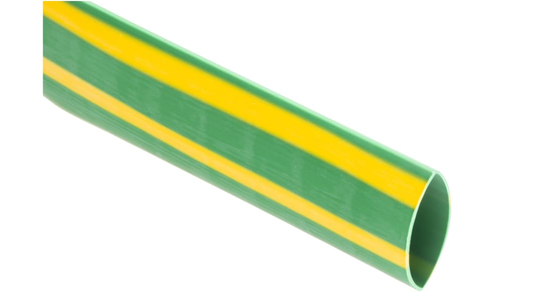 RS PRO Halogen Free Heat Shrink Tubing, Green/Yellow 19.1mm Sleeve Dia. x 1.2m Length 2:1 Ratio