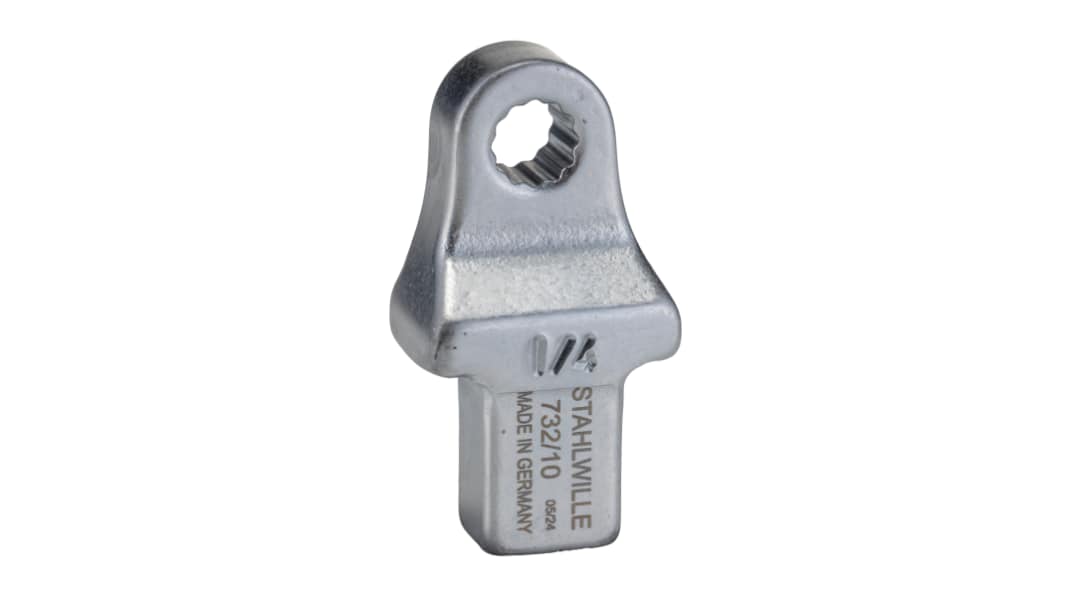 STAHLWILLE 732A Series Round Insertion Ring Spanner, 13 mm, 9 x 12mm Insert, Chrome Plated Finish