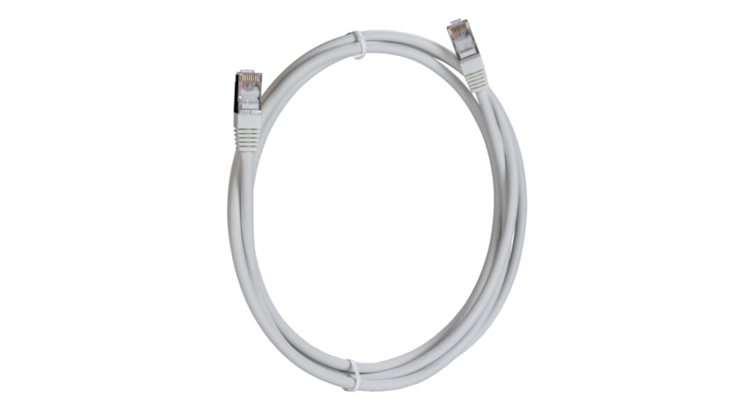 RS PRO, 2m Cat8, White RJ45 to Male RJ45 Male, S/FTP, Terminated LSZH Sheath
